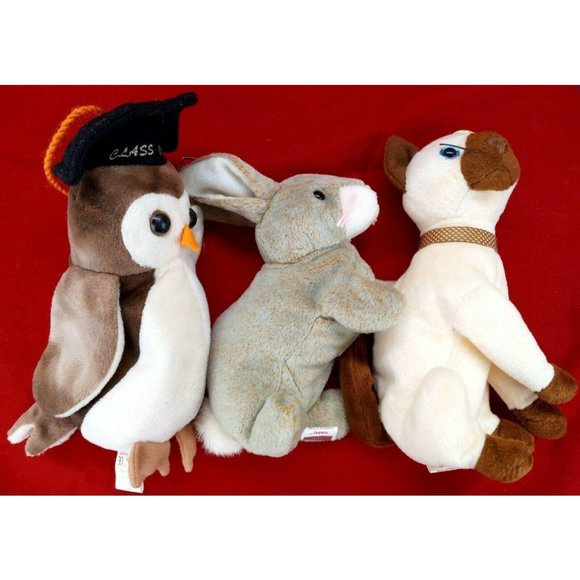 TY Beanie Baby Vintage Retired Nibbly Owl Siam Lot - Picture 2 of 5